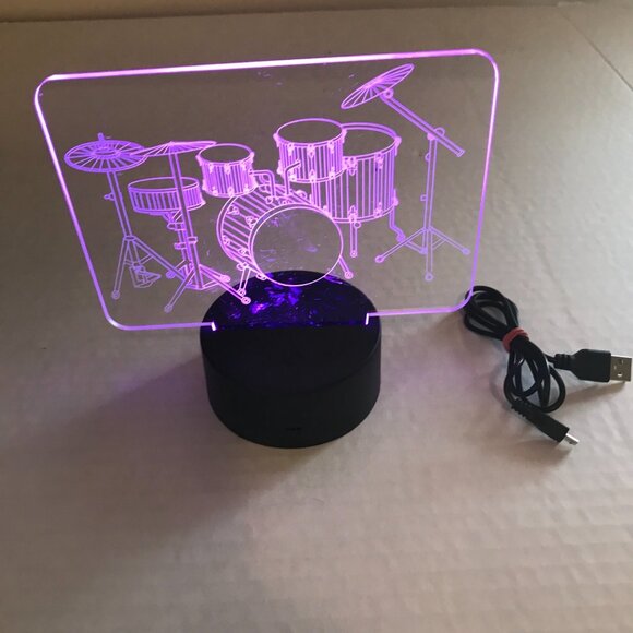 Drum Set Mood Light Battery or USB Powered Preowned - Picture 2 of 10